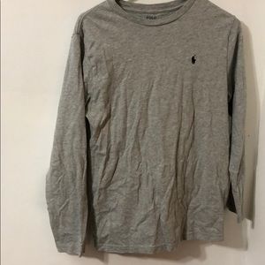 Gray long sleeve polo shirt